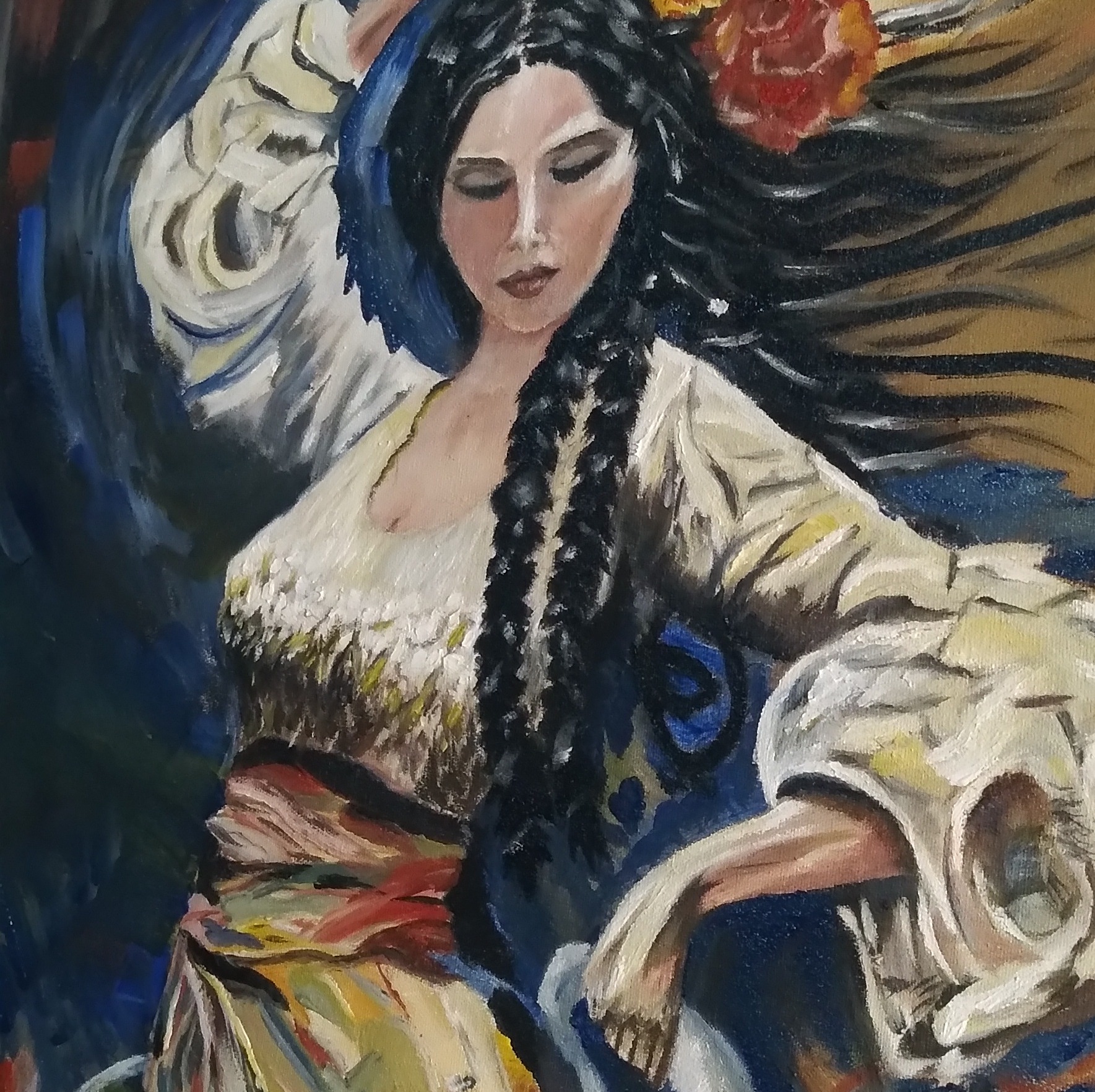 تابلو نقاشی رنگ روغن شادترین ساعت تمام کار دست