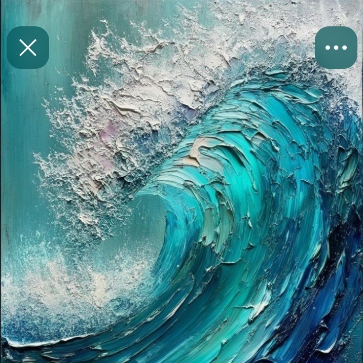 تابلو نقاشی برجسته موج 100 در 100 کد 1001